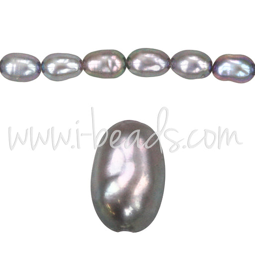 Buy Freshwater pearls rice shape rainbow grey 4mm (1)
