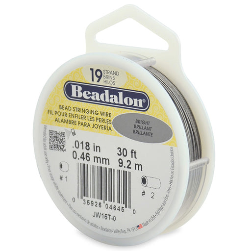 Beadalon bead stringing wire 19 strands bright 0.46mm, 9.2m (1)