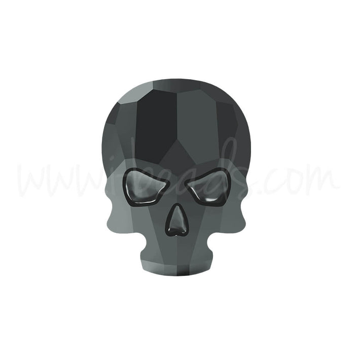 Swarovski 2856 skull flat back jet hematite 10x7.5mm (1)