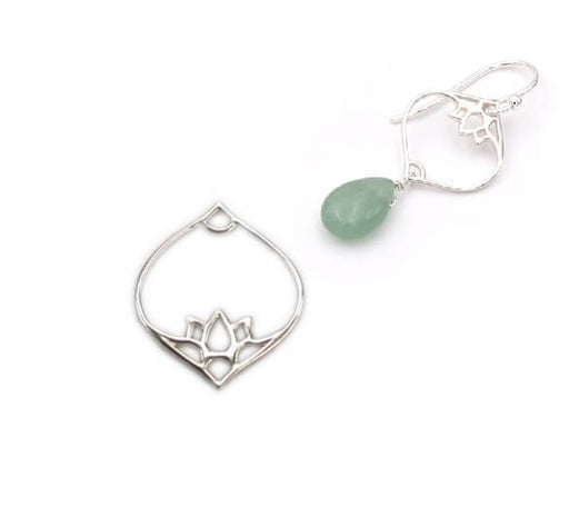 Lotus pendant connector Sterling Silver 925 16 × 14 mm (1)