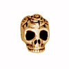 Buy Skull and rose bead metal antique gold plated 10mm (1)