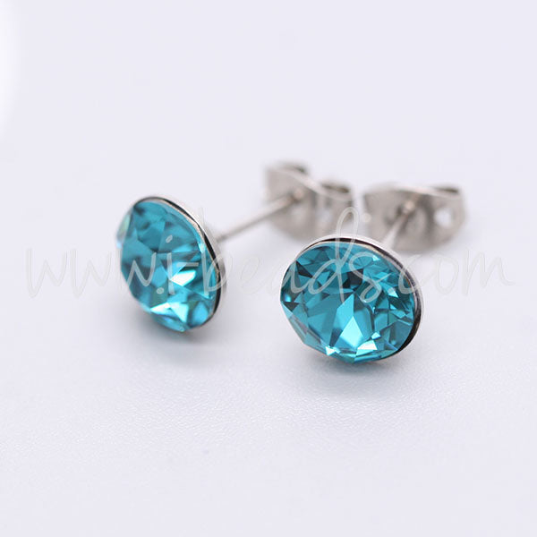 Cupped stud earring setting for Swarovski 1088 SS39 rhodium (2)