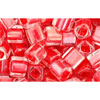 cc341 - Toho cube beads 4mm inside colour crystal/tomato lined (10g)