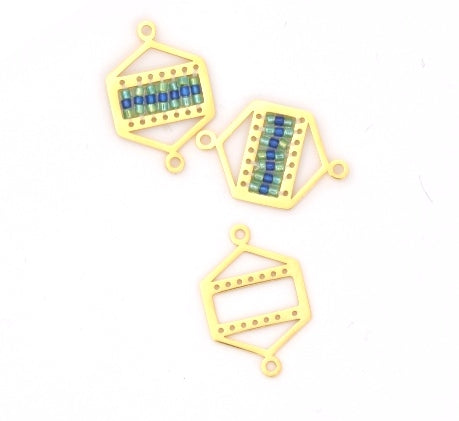 Buy Centerline LINK Colour gold 23X15mm 3 rows to enable embellishment with toho beads (1)