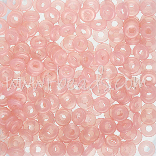 Buy O beads 1x3.8mm suede gold milky pink (5g)