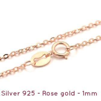 Buy Extra Fine rolo Chain 1mm -Silver 925 rose gold plated-45cm(1)