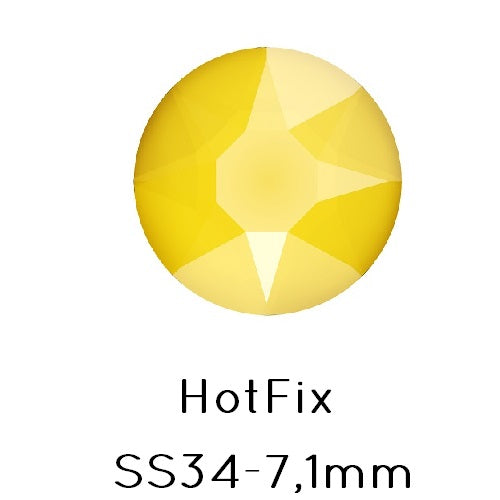 Swarovski 2078 hot fix flat back rhinestones BUTTERCUP SS34 -7.1mm (12)