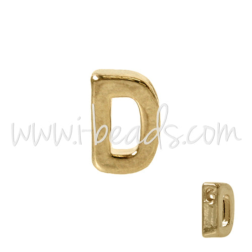 Buy Letter bead D gold plated 7x6mm (1)