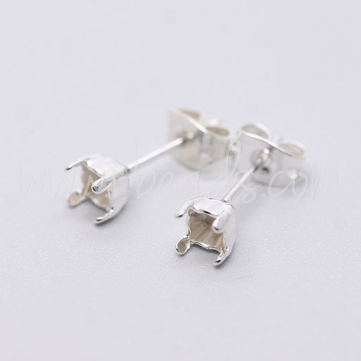 Stud earring setting for Swarovski 1088 4mm-pp31-SS19 silver plated (2)