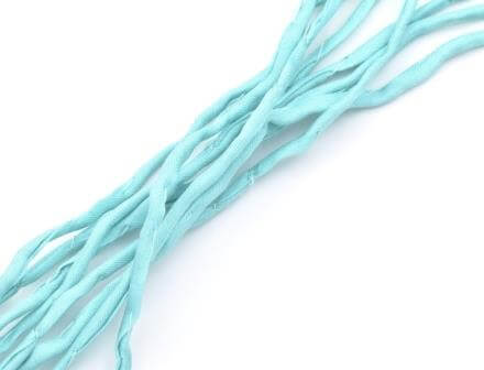 Silk cord Handmade light turquoise 2mm (1m)