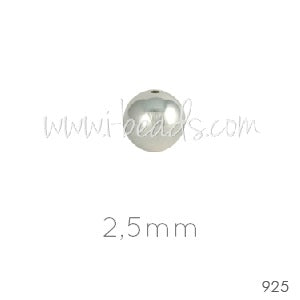 Buy Sterling Silver round Beads - 2.5mm Hole: 1.3mm (20)