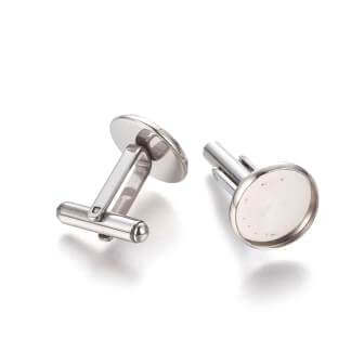 Buy cufflinks stainless steel for 10mm cabochon (2)