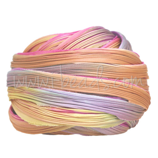 Shibori silk ribbon pink sunset (10cm)