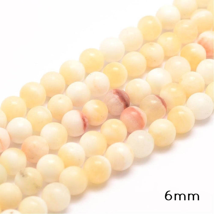 Natural Honey Jade Round Bead Strand , 6mm, Hole: 1mm; about 63 beads (1 strand)