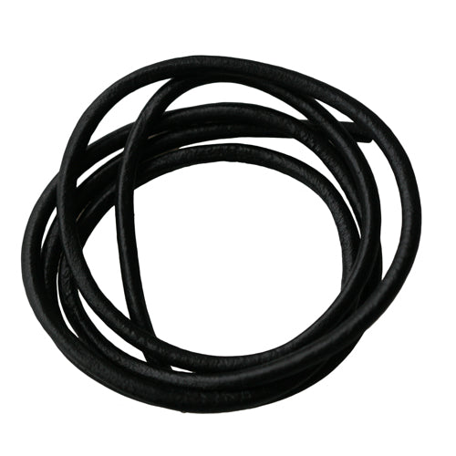 Leather cord black 4mm (1m)