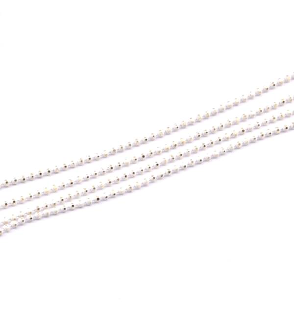 Ball chain 1.5mm brass golden and white plated (1m)