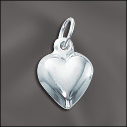 Sterling silver charm puffed heart 10mm (1)