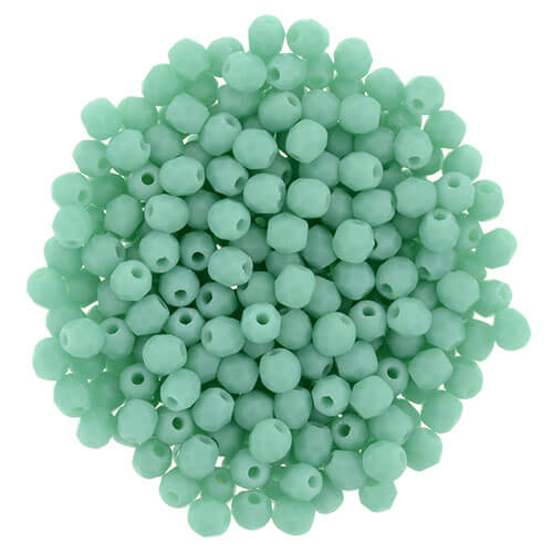 Czech fire-polished beads Matte-OPAQUE TURQUOISE 2mm (30)