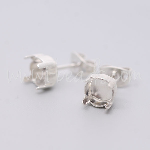 Stud earring setting for Swarovski 1088 SS29 silver plated (2)