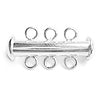 Slide in clasp 3 strands metal silver plated 20mm (1)