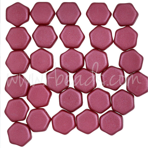 Honeycomb beads 6mm pastel dark coral (30)