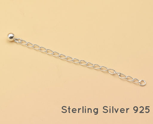 Extender chain Sterling silver with ball 80mm (1)