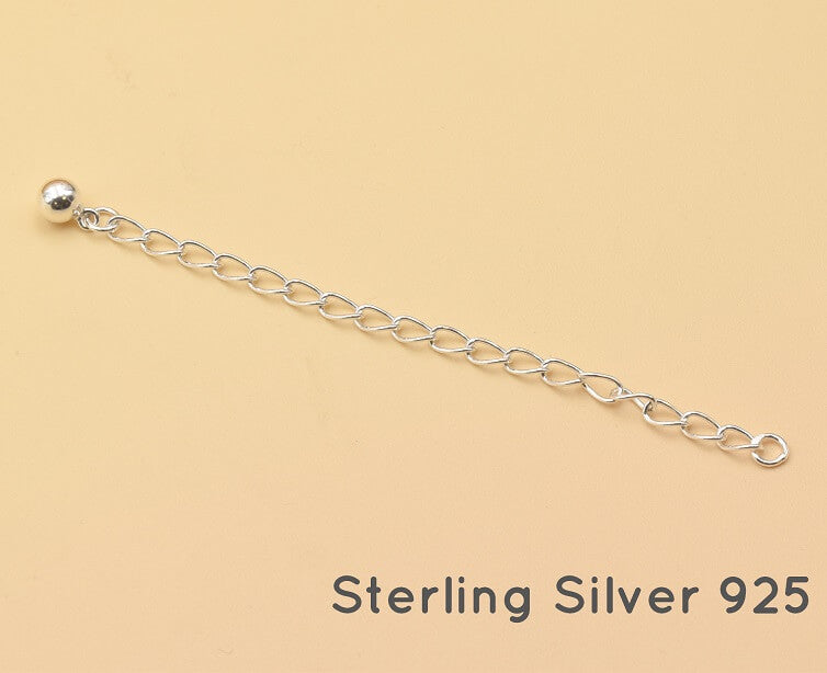 Extender chain Sterling silver with ball 80mm (1)