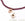 Beads Retail sales Pendent link, gold plated 3micron - tiny oval charm with garnet gemstone - 10x0,7mm (1)