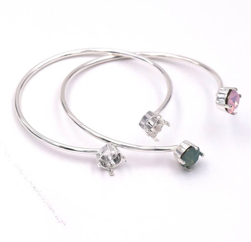 Bangle setting 2x1088 ss39 -adjustable - silver plated (1)