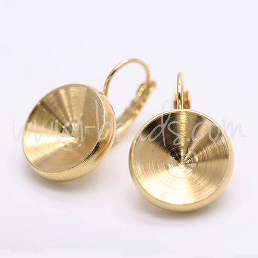 Buy Fancy earring setting for Swarovski 1122 rivoli 14mm gold plated (2)