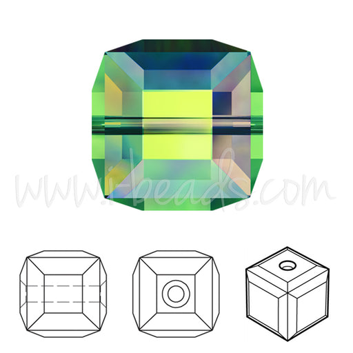 5601 Swarovski cube beads crystal vitrail medium 4mm (6)