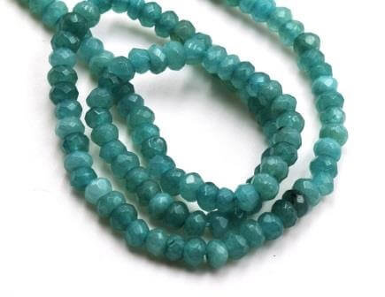 Buy Natural Jade Dyed rondelle green AQUA rondelle 4X2mm hole: 1mm (1 strand)