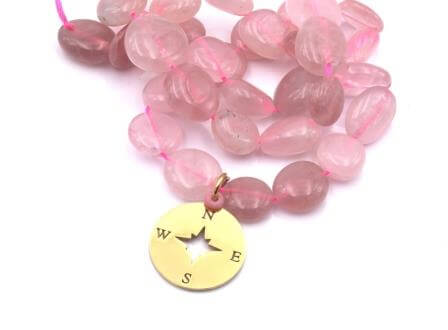 Buy Nuggets beads Natural Rose quartz Beads flat and round 8-12mm hole 0.8mm (1 strand)