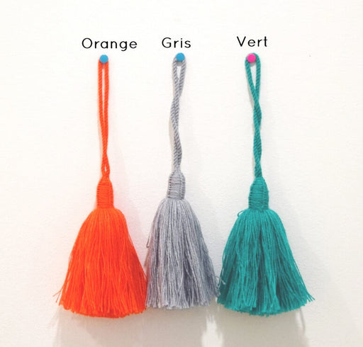 Buy Grand pompon 16cm laine ORANGE vif (1)