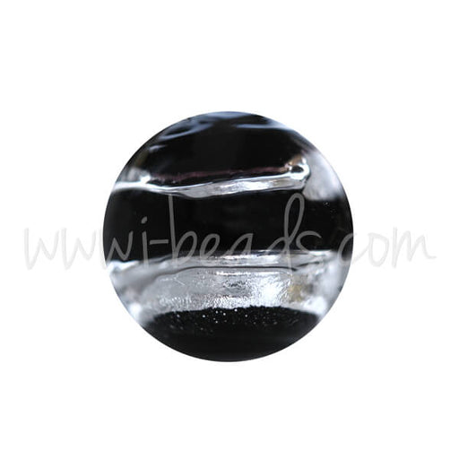 Buy Murano bead round black and silver 8mm (1)
