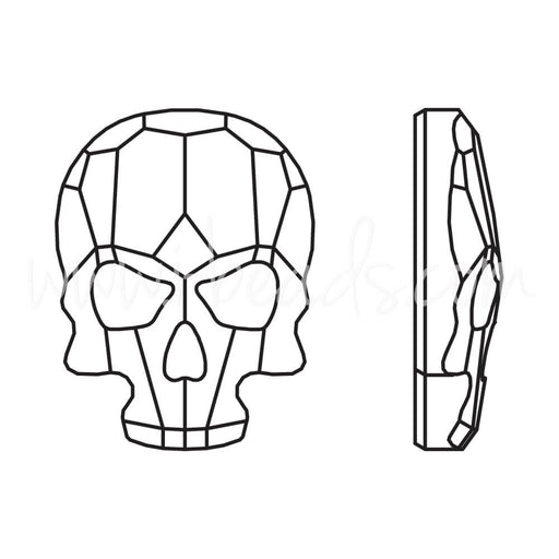 Buy Swarovski 2856 skull flat back crystal light chrome 18x14mm (1)