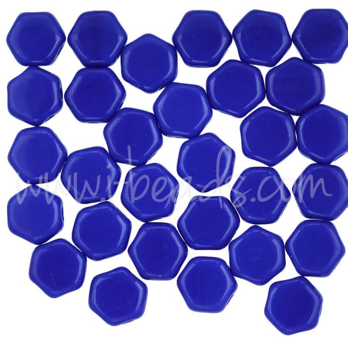 Honeycomb beads 6mm royal blue opaque (30)