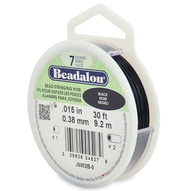 Beadalon bead stringing wire 7 strands black 0.38mm, 9.2m (1)