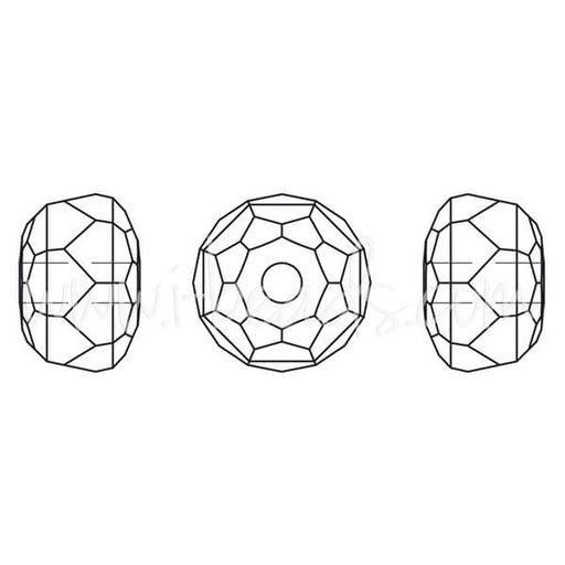 Swarovski 5045 rondelle bead crystal silver night 6mm (6)