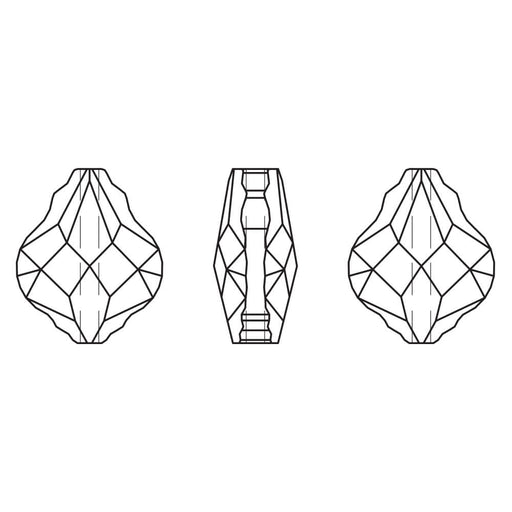 Swarovski 5058 Baroque bead crystal silver night 14mm (1)