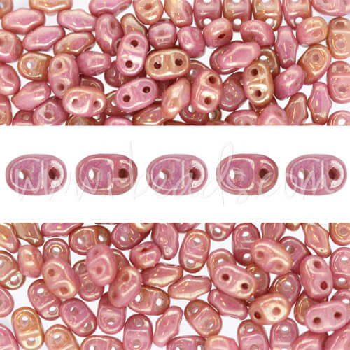 MiniDuo beads 2.5x4mm luster metallic pink (10g)