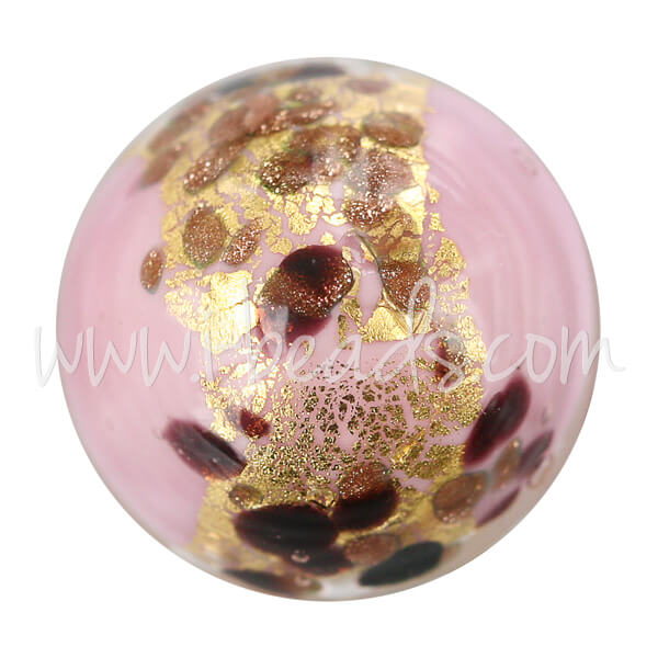 Murano cabochon pink leopard 20mm (1)