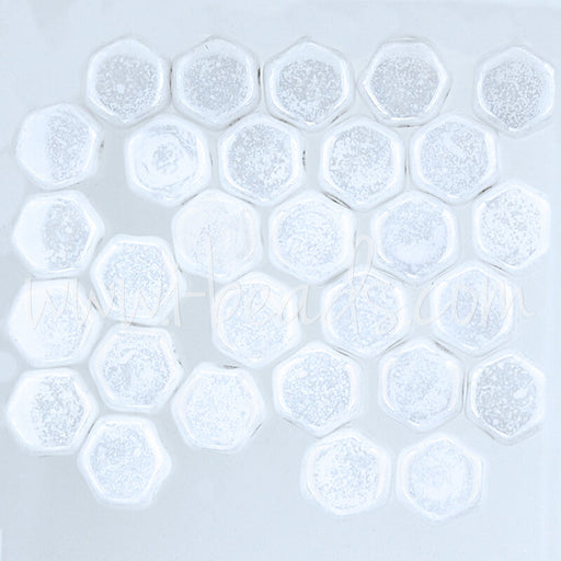 Honeycomb beads 6mm chalk luster (30)