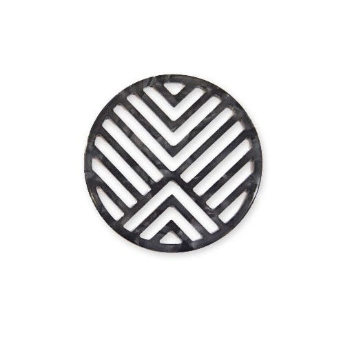 Plexi Acrylic Geometrical Round Pendant,dark grey, 44mm (1)