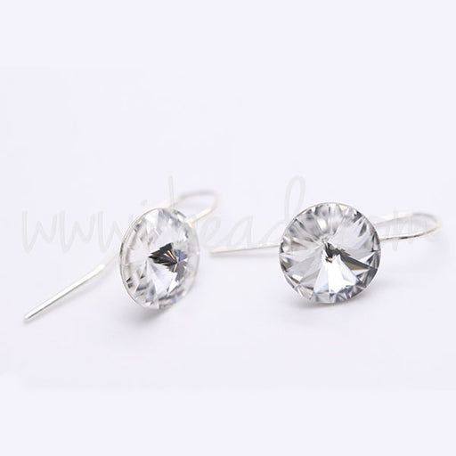 Sterling silver cup earrings for Swarovski 1122 rivoli SS47 (2)