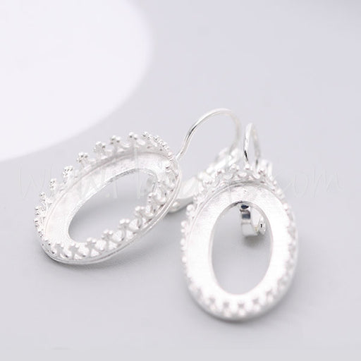 Buy Vintage earrings settings for Swarovski 4120 18x13mm silver plated (2)