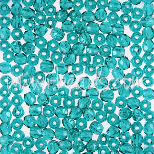 Buy Czech fire-polished beads teal 3mm (50)