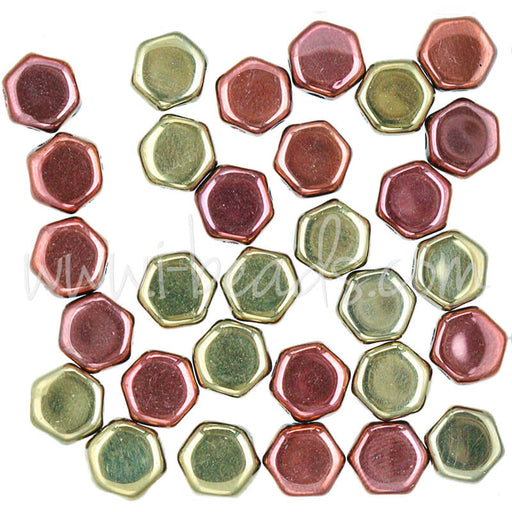 Buy Honeycomb beads 6mm jet calif gold (30)