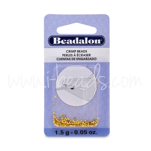 Crimp beads metal gold plated 1.3mm, 1.5g (1)