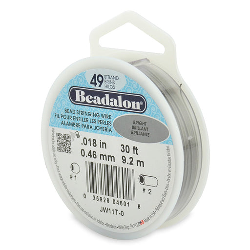 Beadalon bead stringing wire 49 strands bright 0.46mm, 9.2m (1)